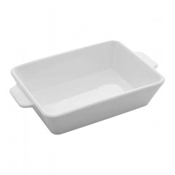 Refratário 23,5cm Por 14,5cm Por 5cm Porcelana Com Alca Basic Branco